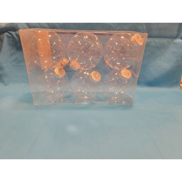 Celebrate It Set Of 6  3" Clear plastic Ornaments round NIB Make Your Own Crafts - Picture 1 of 6